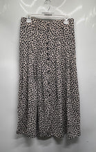 Load image into Gallery viewer, H&M Womens White Black Floral Print Button Front Midi Pleated Skirt Size 10