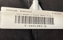 Load image into Gallery viewer, Zara Womens Black Dark Wash Raw Hem Distressed Denim Skinny Leg Jeans Size 8