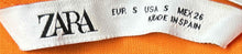 Load image into Gallery viewer, Zara Womens Orange Short Sleeve Collared Draped Shirt Dress Size Small