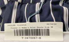 Load image into Gallery viewer, Forever 21 Womens Blue Striped Elastic Waist Pockets Paperbag Shorts Size 3X