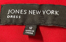 Load image into Gallery viewer, Jones New York Womens Red Sleeveless Ruffle Tie Waist Midi Wrap Dress Size 12