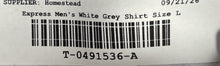 Load image into Gallery viewer, Express Mens White Gray Printed Cotton Fitted Dress Shirt Size L 16-16.5