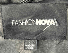 Load image into Gallery viewer, Fashion Nova Womens Black Long Sleeve Full-Zip Motorcycle Biker Jacket Size L