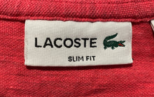 Load image into Gallery viewer, Lacoste Mens Red Collared Slim Fit Short Sleeve Polo Shirt Size Small