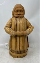 Load image into Gallery viewer, Decorative Handmade Santa Claus Figurine Carved From Wood With A Corn Husk Body