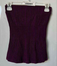 Load image into Gallery viewer, Armani Exchange Womens Purple Sparkle Ribbed Cropped Tube Top Size M With Tag