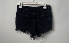 Load image into Gallery viewer, Zara Womens Black Denim High Rise Distressed Frayed Hem Cut-Off Shorts Size 6