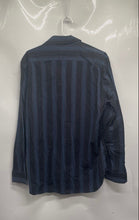 Load image into Gallery viewer, Michael Kors Mens Black Multi-Striped Print Cotton Button-Up Shirt Size M