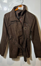 Load image into Gallery viewer, Emporio Collection Womens Brown Pockets Belted Long Sleeve Collared Jacket Sz XL