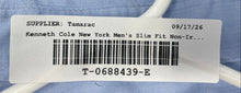 Load image into Gallery viewer, Kenneth Cole New York Mens Blue Slim Fit Non-Iron Dress Shirt Size L 16 34/35