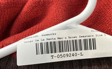 Load image into Gallery viewer, Oscar De La Renta Mens Red Knitted Long Sleeve Crew Neck Pullover Sweater Size S