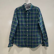Load image into Gallery viewer, Nautica Mens Green Blue Long Sleeve Classic Fit Stretch Button-Up Shirt Size L