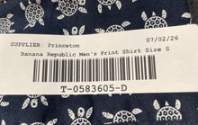 Load image into Gallery viewer, Banana Republic Mens Blue White Printed Short Sleeve Button-Up Shirt Size S