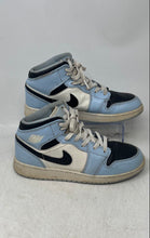 Load image into Gallery viewer, Nike Kids Air Jordan 1 Mid White Blue Black Lace-Up Sneaker Shoes Size 6Y