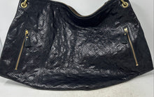 Load image into Gallery viewer, Antonio Melani Womens Black Quilted Leather Single Strap Zip Top Shoulder Bag