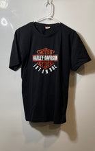 Load image into Gallery viewer, Dignified Mens Black Short Sleeve Crew Neck Harley-Davidson Graphic T-Shirt Sz L