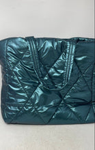 Load image into Gallery viewer, Victoria's Secret Womens Blue Quilted Puffer Double Handle Tote Bag With Tag