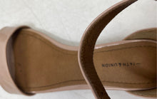 Load image into Gallery viewer, 14th & Union Womens Nude Open Toe Block Heel Ankle Strap Sandals Size 6 M