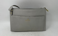 Load image into Gallery viewer, Juicy Couture Womens Gray Pebbled Leather Inner Pockets Zip Top Crossbody Bag