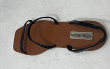 Load image into Gallery viewer, Steve Madden Womens Black Open Toe Flat Slingback Sandals Size 10M