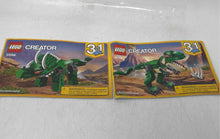 Load image into Gallery viewer, 6 Piece Lego 31058 Mighty Dinosaurs 3 In 1 Creator Manuals Complete Set