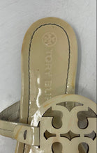 Load image into Gallery viewer, Authentic Tory Burch Womens Miller Cream Leather Thong Sandals Size 9.5M Stained