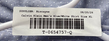 Load image into Gallery viewer, Calvin Klein Mens Blue White Cotton Long Sleeve Stretch Button-Up Shirt Size XL
