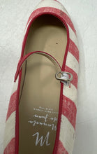 Load image into Gallery viewer, Manuela De Juan Womens Togo Red White Striped Buckle Mary Jane Shoes Size 37