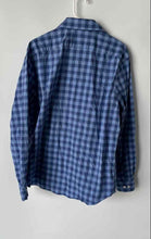 Load image into Gallery viewer, Michael Kors Mens Blue Plaid Long Sleeve Stretch Slim Fit Dress Shirt Size XL