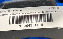 Load image into Gallery viewer, Columbia Boys Navy Blue Colorblock Full-Zip Hooded Rain Jacket Size XL 18-20