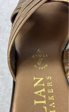 Load image into Gallery viewer, Italian Shoemakers Womens Kenny Bronze-Tone Open Toe Slip-On Slide Sandals Sz 7
