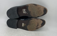 Load image into Gallery viewer, Shoestock Mens Black Leather Apron Toe Slip-On Penny Loafer Shoes Size 9.5