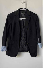 Load image into Gallery viewer, New York & Company Womens Black Stretch Pockets One-Button Blazer Size 2