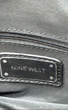 Load image into Gallery viewer, Nine West Womens Black Leather Double Handle Inner Pocket Zip Top Lined Tote Bag