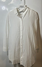 Load image into Gallery viewer, Zara Womens White Long Sleeve Collared Tunic Button-Up Shirt Size Small