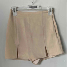 Load image into Gallery viewer, Zara Womens Cream Double Slits Front Side Zipper Mini Skort Size XS