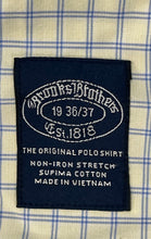 Load image into Gallery viewer, Brooks Brothers Mens Beige Light Blue Non-Iron Stretch Dress Shirt Size 19 36/37