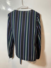Load image into Gallery viewer, Express Womens Multicolor Striped Long Sleeve Front Tie Wrap Blouse Top Size L