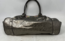 Load image into Gallery viewer, Guess Womens Bronze Monogram Leather Double Handle Inner Pockets Shoulder Bag