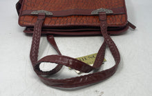 Load image into Gallery viewer, Bueno Womens Brown Croc Embossed Faux Leather Zip Top Shoulder Handbag With Tags
