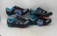 Load image into Gallery viewer, 2-Pair Of Flywheel Womens Fly Fierce Black Gray Blue Cycling Shoes Sz US 6 EU 37