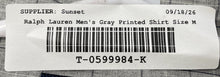 Load image into Gallery viewer, Ralph Lauren Mens Gray Check Print Blake Cotton Button-Up Shirt Size Medium