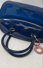 Load image into Gallery viewer, Sapsucker Womens Blue Jelly Logo Charm Bottom Studs Dome Double Handle Handbag