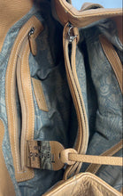 Load image into Gallery viewer, Tignanello Womens Khaki Tan Leather Double Handles Inner Pockets Shoulder Bag