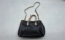 Load image into Gallery viewer, Antonio Melani Womens Black Brown Inner Pockets Satchel Handbag With Strap