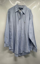 Load image into Gallery viewer, Ralph Lauren Mens Gray Cotton Collared Long Sleeve Dress Shirt Size 17 1/2