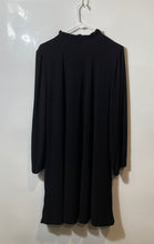 Load image into Gallery viewer, Nine West Womens Black Long Sleeve Split Neck Shift Dress Size Large