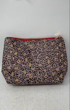 Load image into Gallery viewer, Fenella Smith Womens Multicolor Leopard Print Zipper Cosmetic Makeup Bag