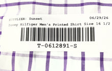 Load image into Gallery viewer, Tommy Hilfiger Mens White Purple Check Printed Long Sleeve Dress Shirt Size 16.5