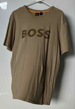 Load image into Gallery viewer, Boss Mens Light Brown Logo Cotton Short Sleeve Crew Neck T-Shirt Size Large
